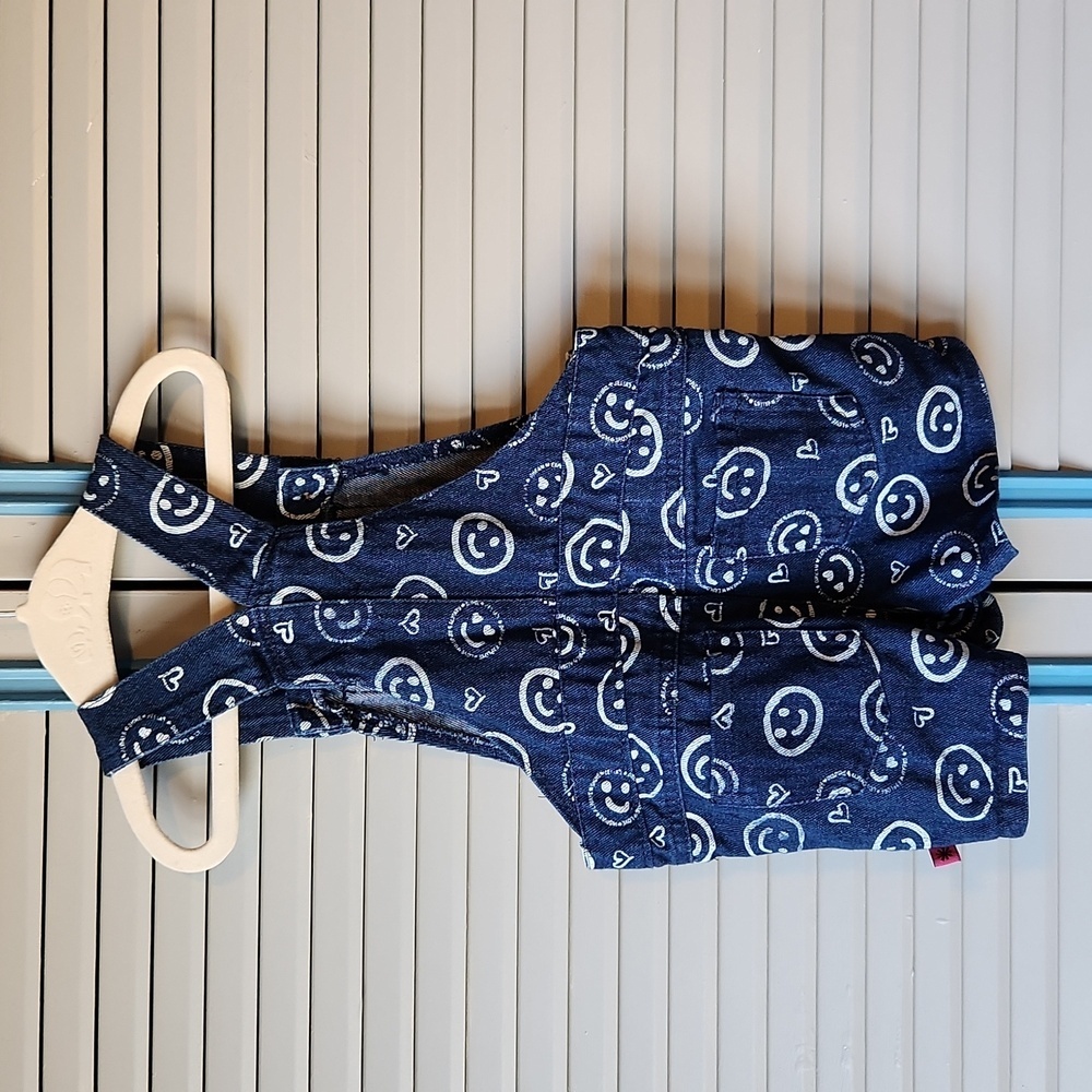 Delia's Baby Smiley Face Denim Overalls - Picture 8 of 12